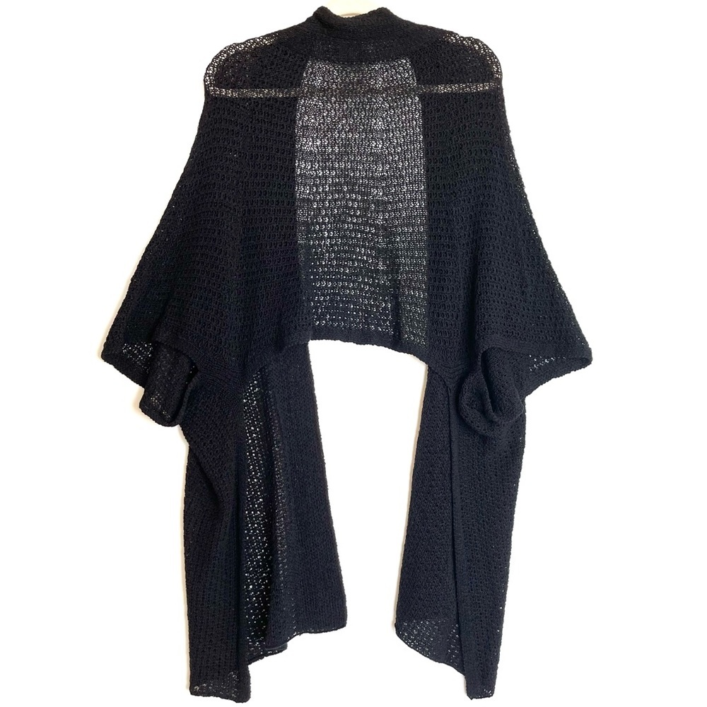 Chicos black loose knit wrap sweater - Picture 7 of 10